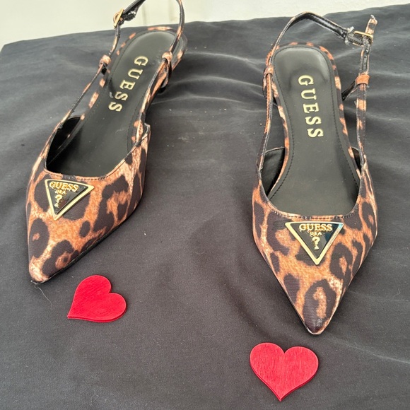Guess Leopard Print Slingback Heels - Picture 3 of 10